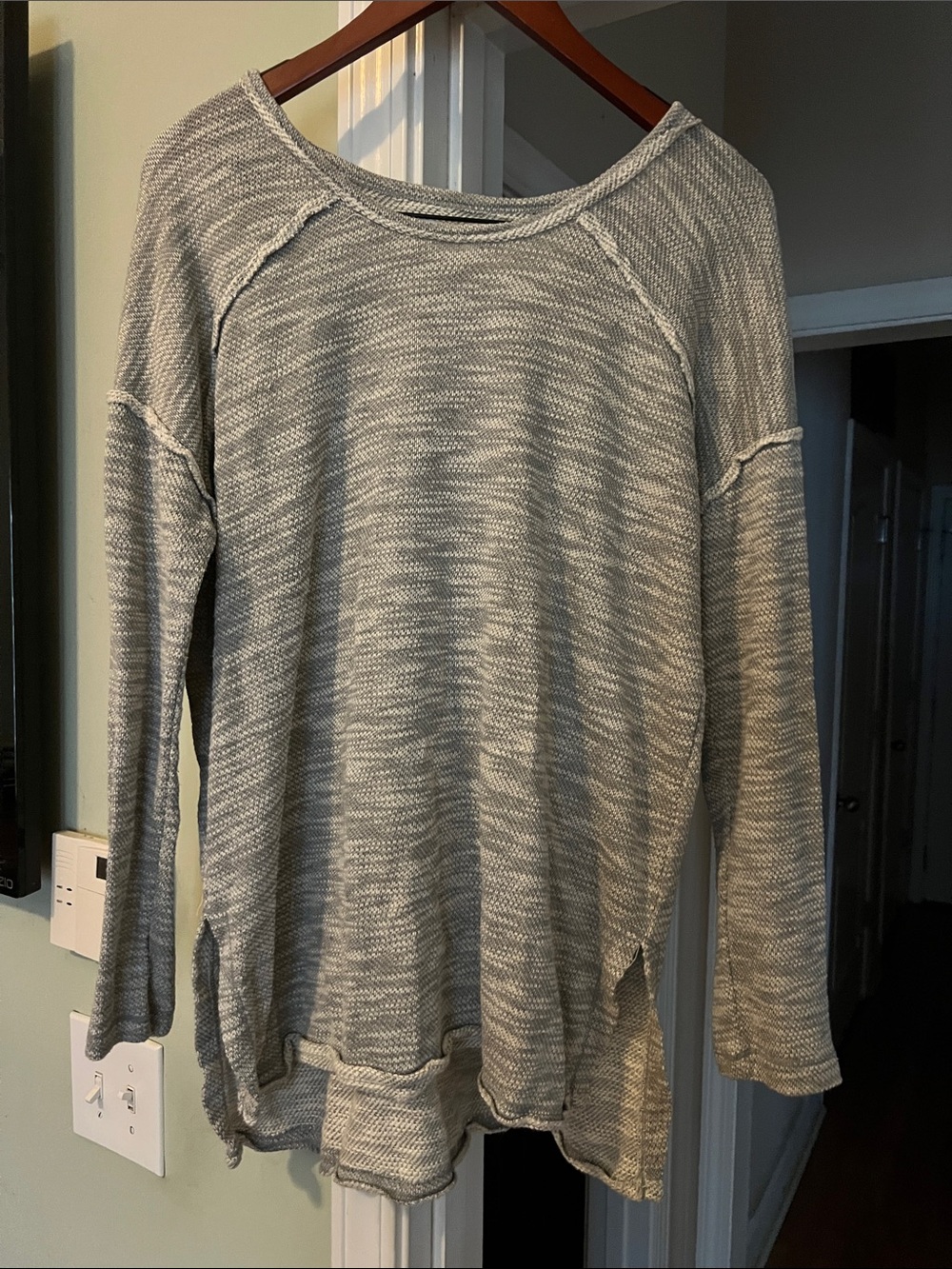 Max Studio Heathered Gray Knit Pullover